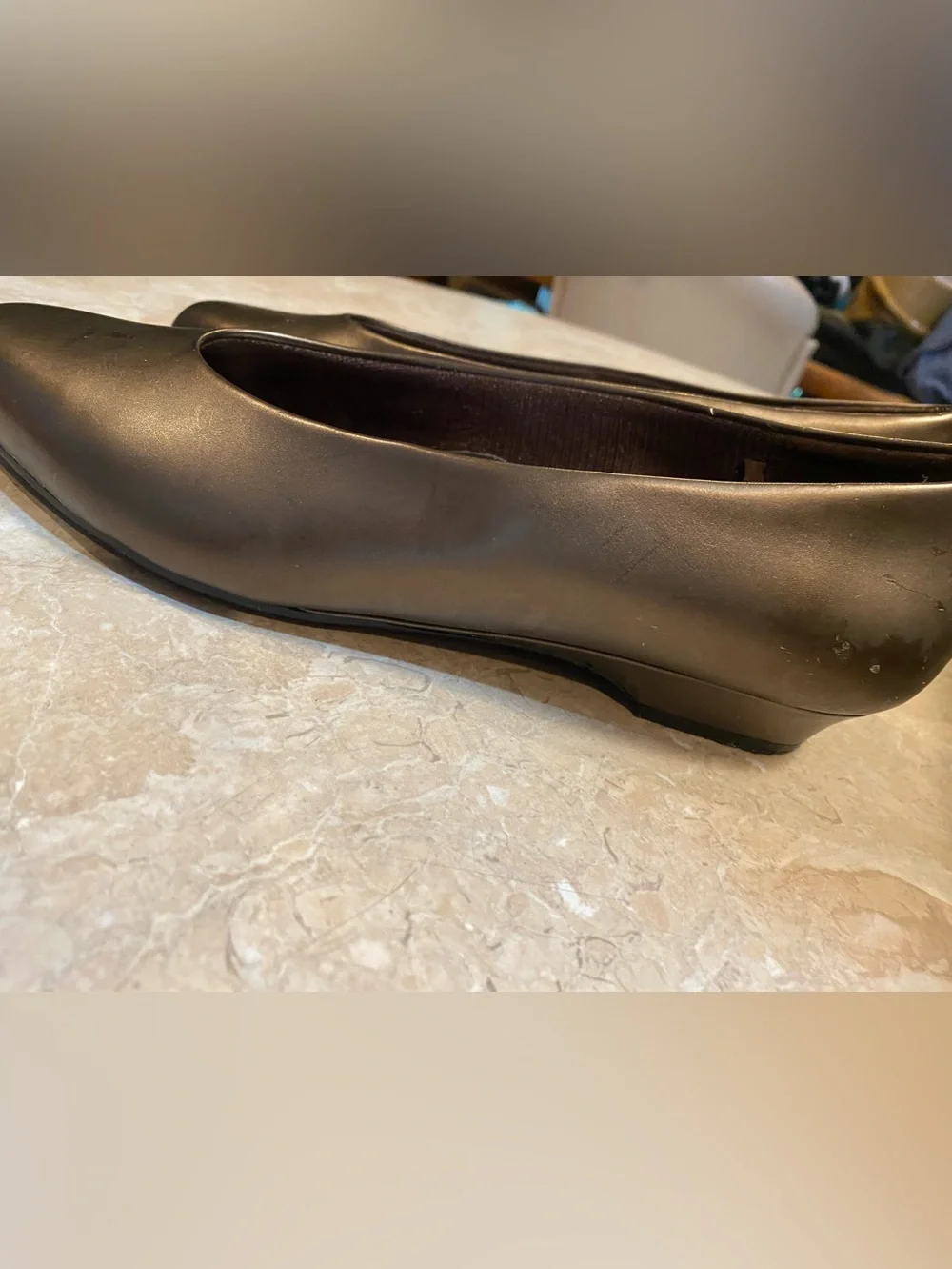 Ashley Taylor Bronze Leather Ballet Flats